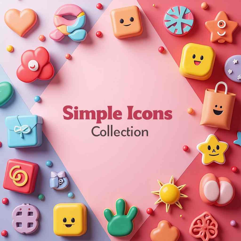 Simple icons vector material collection